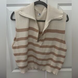 Double Zero Cream Ribbed Knit Sweater